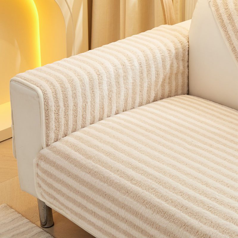 Double Warmth Comfort Striped Anti slip Sofa Cover5