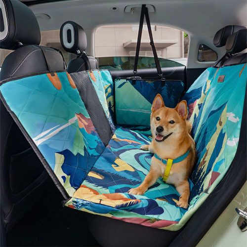 ArecaPalmPrintWaterproofDogCarBackSeatCover TropicalCharm 13