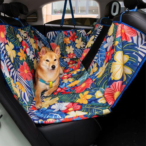 ArecaPalmPrintWaterproofDogCarBackSeatCover TropicalCharm 2