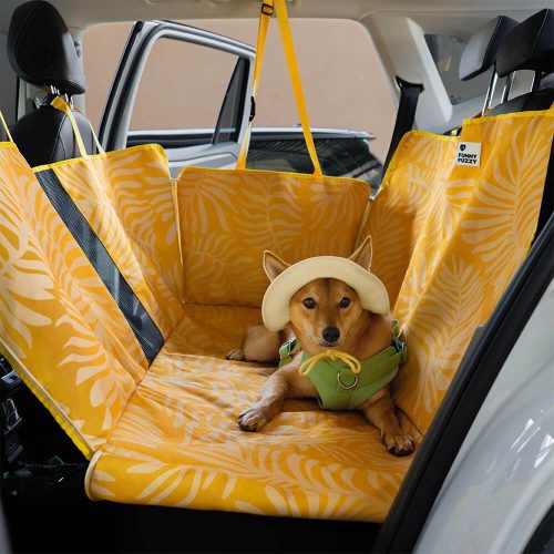 ArecaPalmPrintWaterproofDogCarBackSeatCover TropicalCharm 9