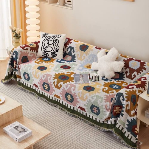 BohemianPatternFurnitureProtectionSofaDecorWear ResistantCouchCover 13