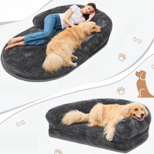 ChicPlushLargeDogBedFoldableHumanDogBed 10