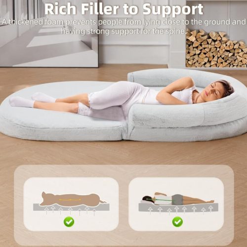 ChicPlushLargeDogBedFoldableHumanDogBed 11