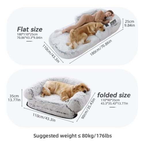 ChicPlushLargeDogBedFoldableHumanDogBed 4