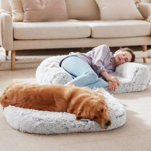 ChicPlushLargeDogBedFoldableHumanDogBed 6