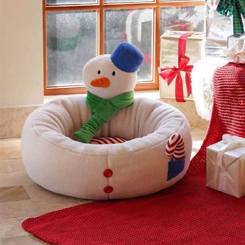 Christmas Snowman Shaped Cosy Cat Bed3