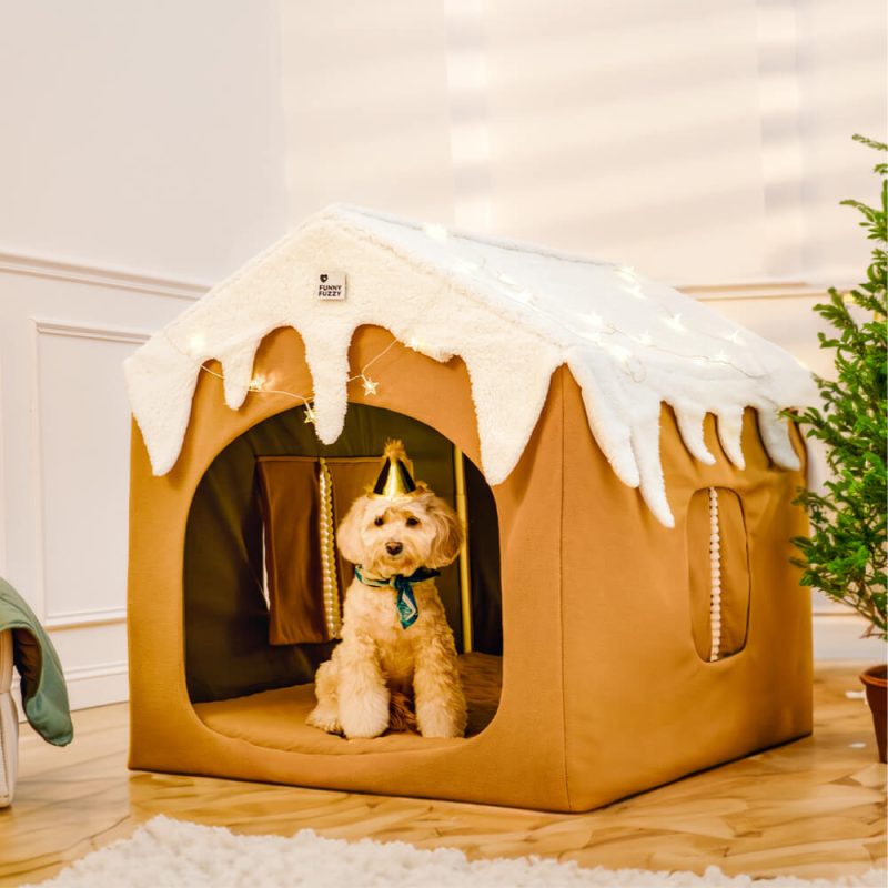 ChristmasSnowHouseCozyWarmthLargeDogHouse 1