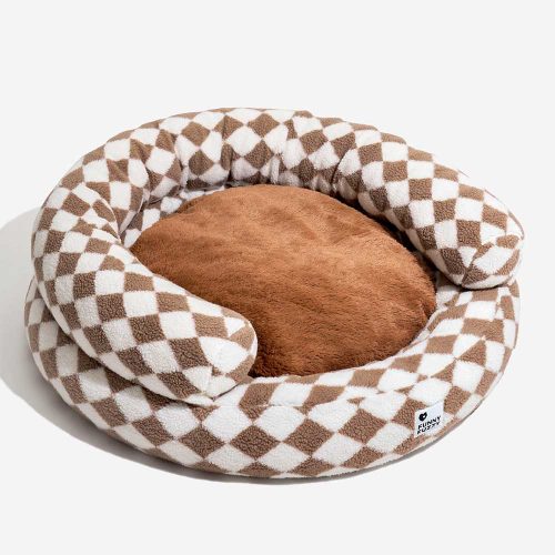 ClassicArgyleWashableBolsterDonutDogBed CozyHaven 5