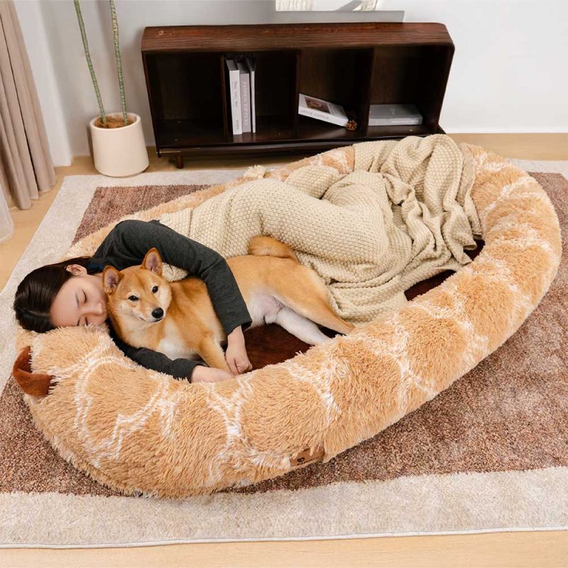 ClassicFluffySuperLargeDonutHumanDogBed CuddleCradle 10