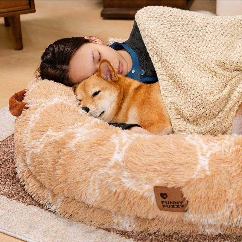 ClassicFluffySuperLargeDonutHumanDogBed CuddleCradle 12