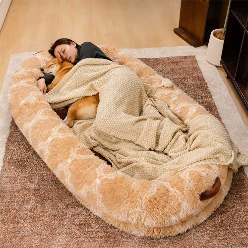 ClassicFluffySuperLargeDonutHumanDogBed CuddleCradle 14