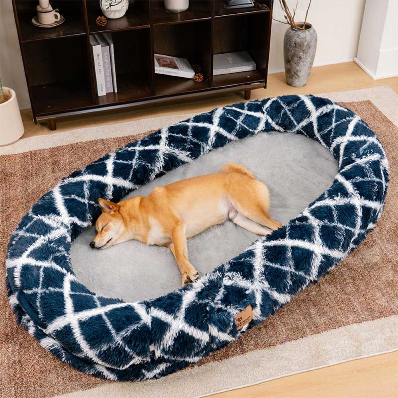 ClassicFluffySuperLargeDonutHumanDogBed CuddleCradle 2