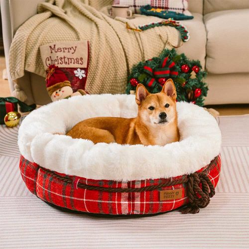 ClassicJacquardPlushDonutDogBed SnuggleDen 2