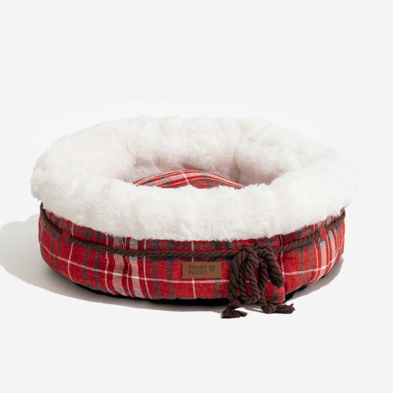 ClassicJacquardPlushDonutDogBed SnuggleDen 6