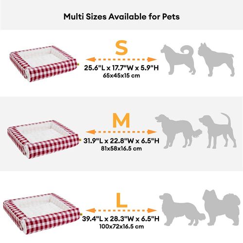 ClassicPlaidErgonomicCalmingDogBed Expandable Washable 10