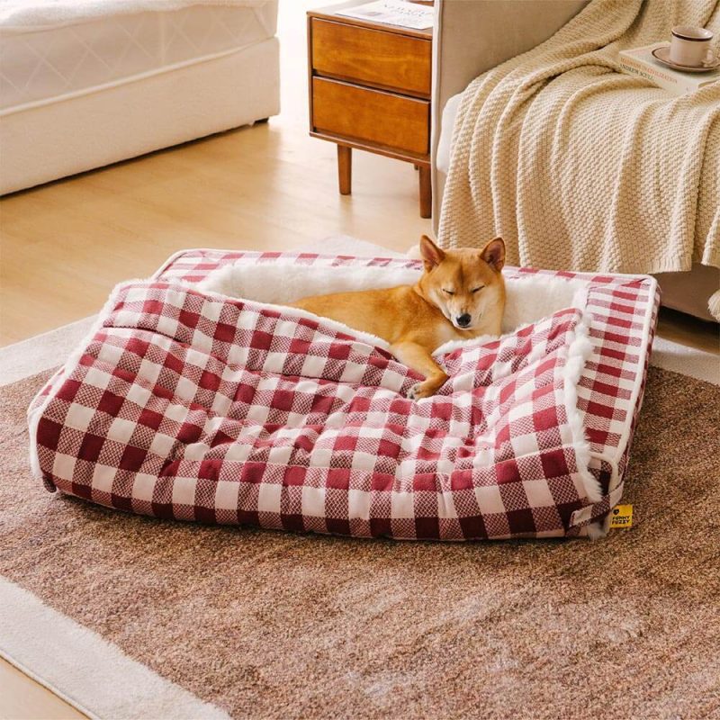 ClassicPlaidErgonomicCalmingDogBed Expandable Washable 2 235df137 00b6 40b6 b79d af3f561daf88