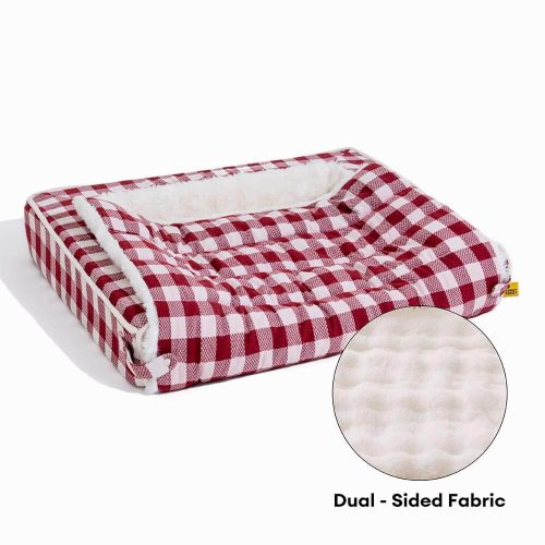 ClassicPlaidErgonomicCalmingDogBed Expandable Washable 9