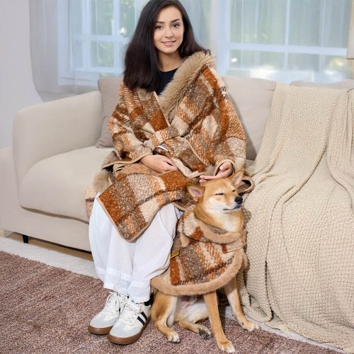 ClassicPlaidWarmthHuman DogPoncho FestiveCompanions 10