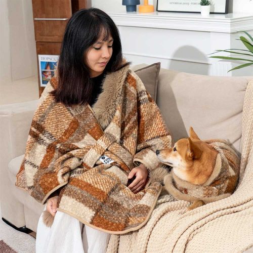 ClassicPlaidWarmthHuman DogPoncho FestiveCompanions 27