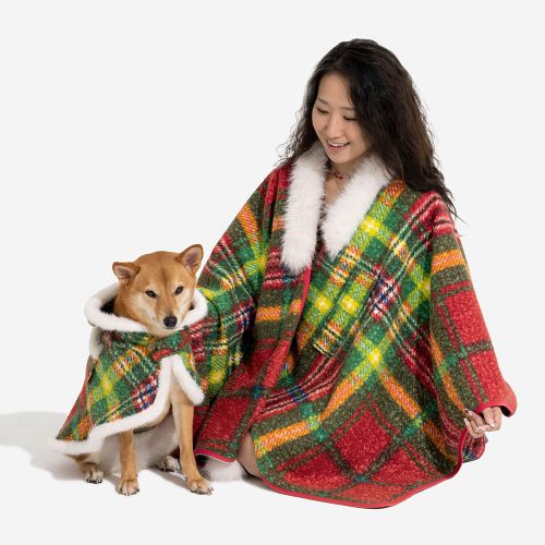 ClassicPlaidWarmthHuman DogPoncho FestiveCompanions 8