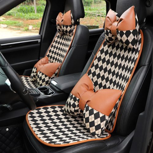 ClassicRhombusColorMatchingWear resistantHumanDogCarSeatCover 12