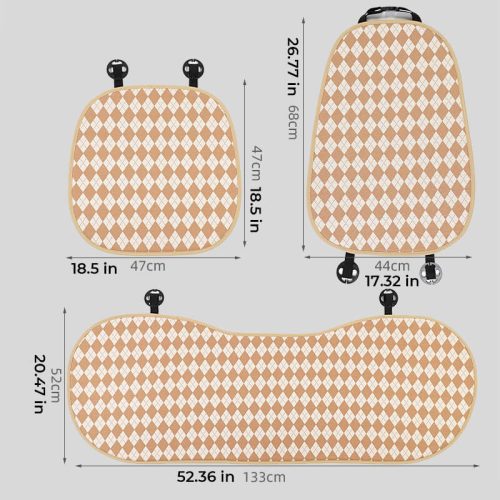 ClassicRhombusColorMatchingWear resistantHumanDogCarSeatCover 7