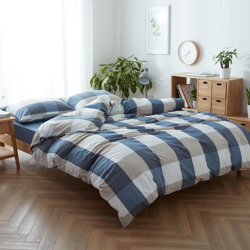 CozyClassicPlaidDreamsAll SeasonComfortSoftBedSheetSet 5