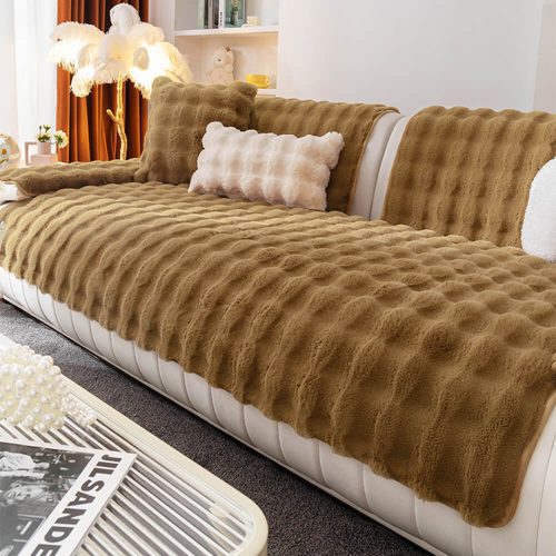 Cozy Plush Solid Colour Non slip Couch Cover