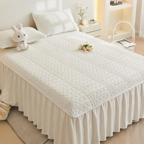 CreamyMilkVelvetQuiltedBedSheetSet 16