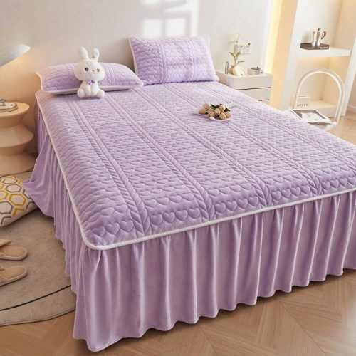 CreamyMilkVelvetQuiltedBedSheetSet 18