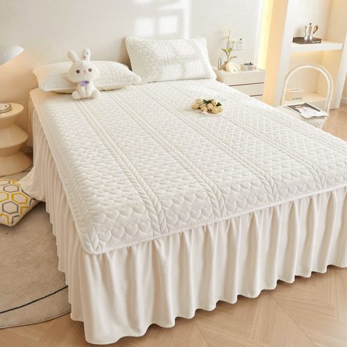 CreamyMilkVelvetQuiltedBedSheetSet 22