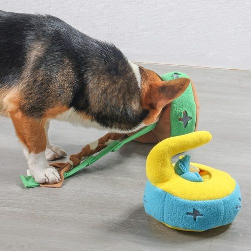 CurlingPuzzleDogInteractiveToyTreatDispenserToy 8