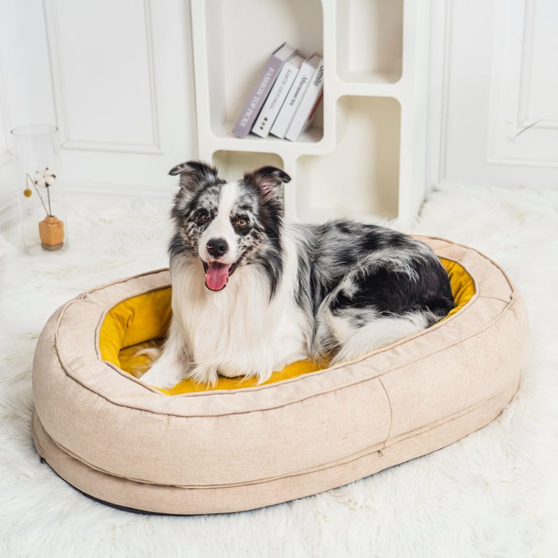 DogBed Donut GinkgoYellow L