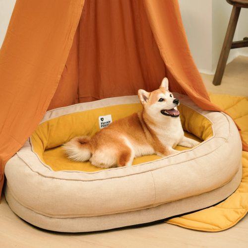 DogBed Donut GinkgoYellow XL