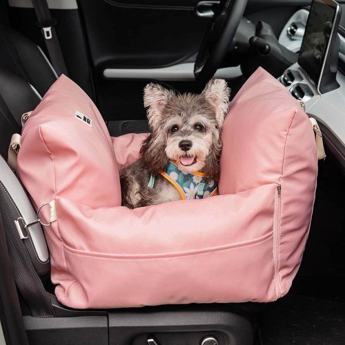 DogCarSeatBed FirstClass PinkHeart SingleSeat