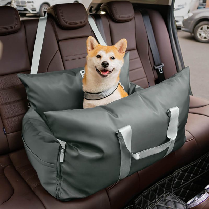 DogCarSeatBed FirstClass WaterproofCharcoalGrey TwoSeat