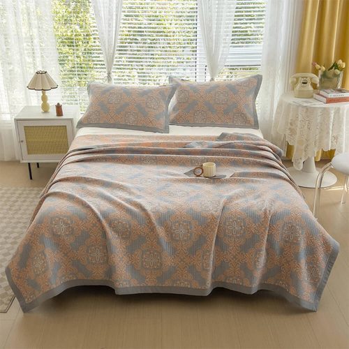 Eco FriendlyCottonStylishGeometricBedspreadSet 11