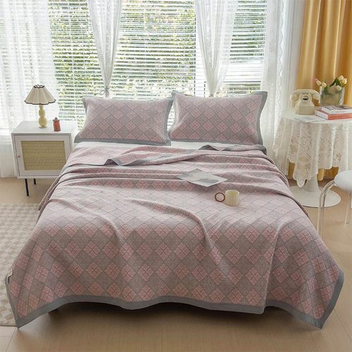 Eco FriendlyCottonStylishGeometricBedspreadSet 12