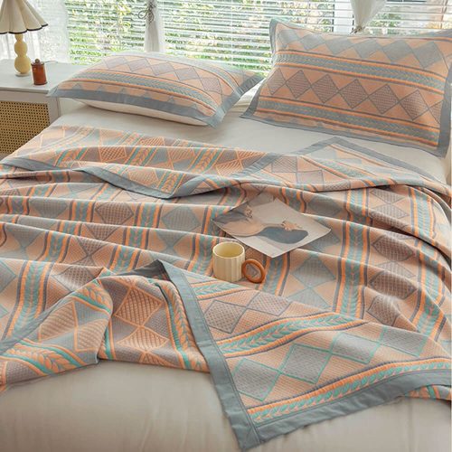 Eco FriendlyCottonStylishGeometricBedspreadSet 4