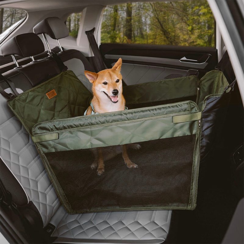 ExtraStableTravelWaterproofDogCarBackSeatExtender 11