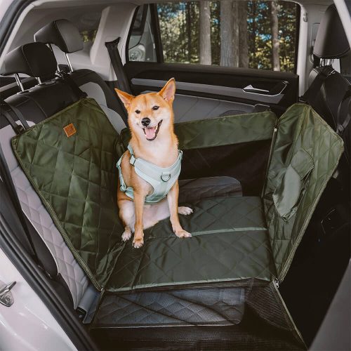 ExtraStableTravelWaterproofDogCarBackSeatExtender 12