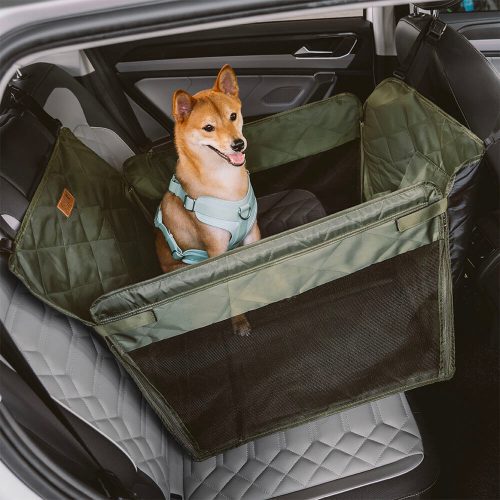 ExtraStableTravelWaterproofDogCarBackSeatExtender 2