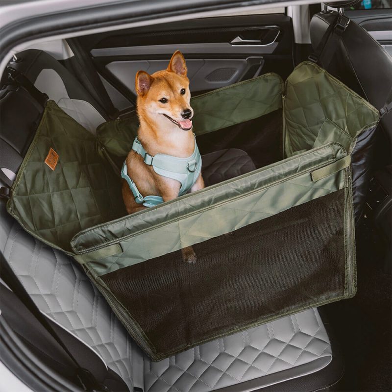 ExtraStableTravelWaterproofDogCarBackSeatExtender 2