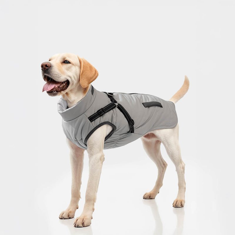 FUNNYFUZZYAdjustableWaterproofWarmOutdoorDogHarnessJacket 3