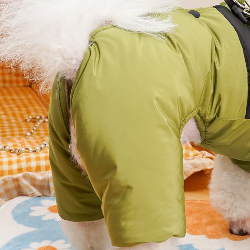 FUNNYFUZZYBack OpeningWaterproof WindproofFour LeggedOutdoorDogCoat 14