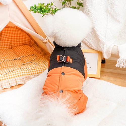 FUNNYFUZZYBack OpeningWaterproof WindproofFour LeggedOutdoorDogCoat 2