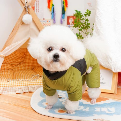 FUNNYFUZZYBack OpeningWaterproof WindproofFour LeggedOutdoorDogCoat 7