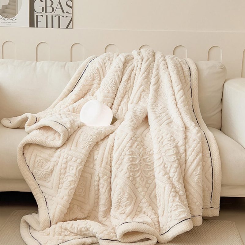 FUNNYFUZZYBaroqueStyleEmbossedMilkVelvetSoftFleeceBlanket 15