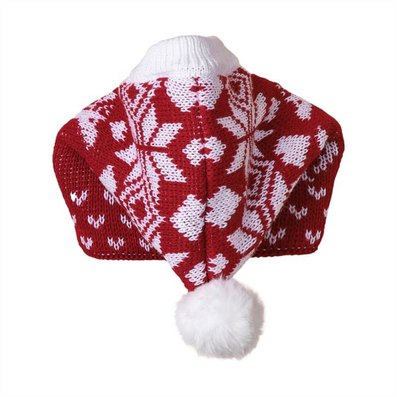 FUNNYFUZZYChristmasReindeerSnowflakeKnittedWarmDogCatHat 6