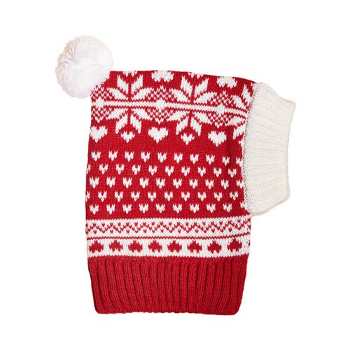 FUNNYFUZZYChristmasReindeerSnowflakeKnittedWarmDogCatHat 8